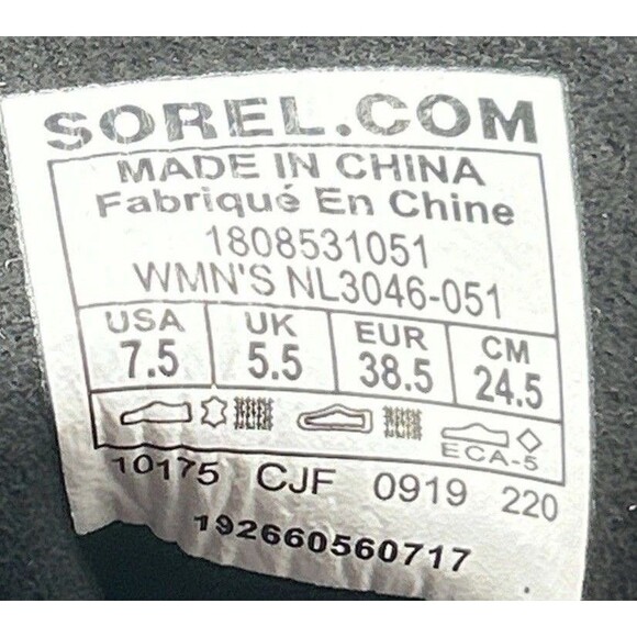 SOREL Lexie Wedge Ankle Boot Quarry Waterproof Leather Canvas Size 7.5/EU 38.5 - Picture 2 of 16